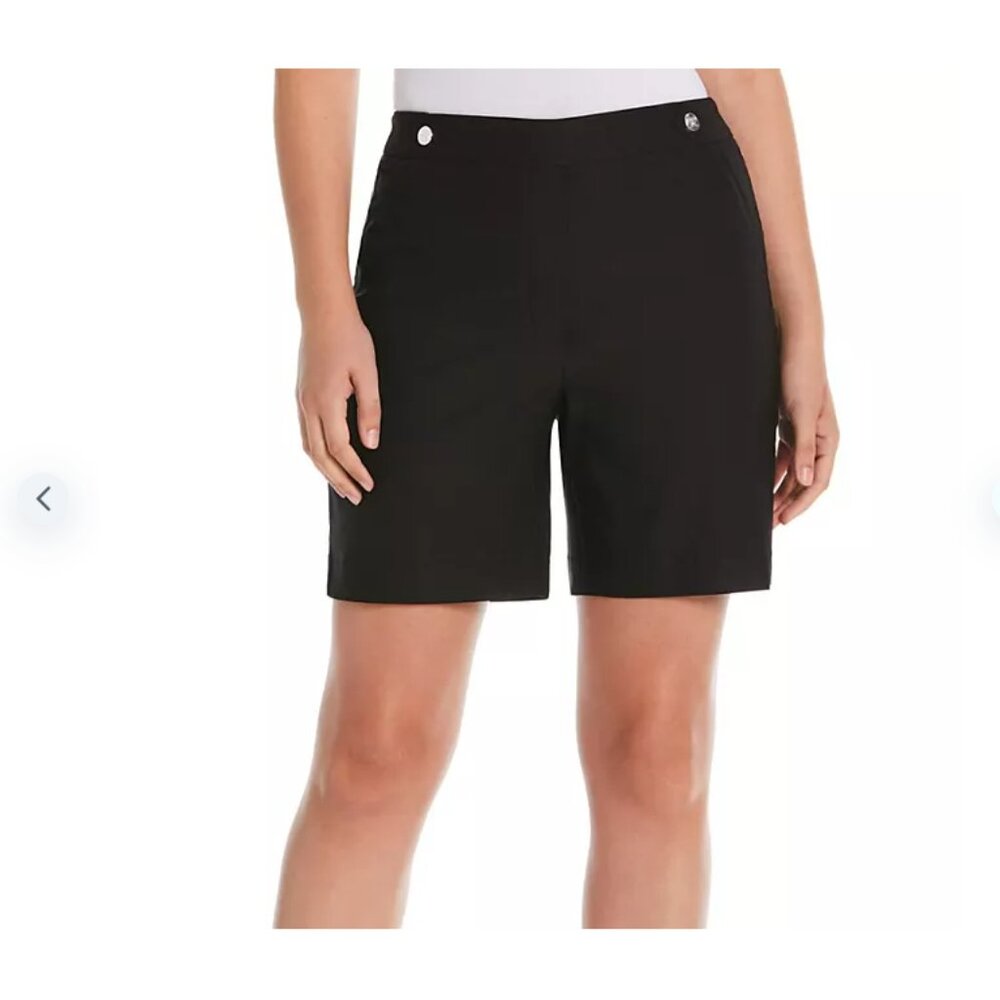 Rafaella Ladies Stretch Bermuda Black Shorts Size 14 New - Picture 10 of 11